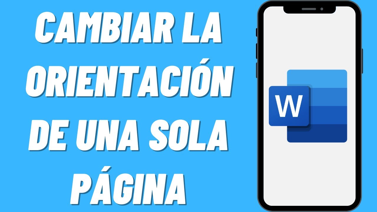 Cómo cambiar la orientación de una sola página en Word - YouTube