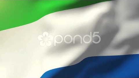 Sierra Leone Flag Waving In The Wind. Looping Sun Rises Style. Animation Loop