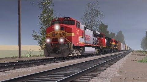 Trainz Simulator 3 BNSF Fakebonnet 9-44CW Leads Manifest Train with Nice Lashup