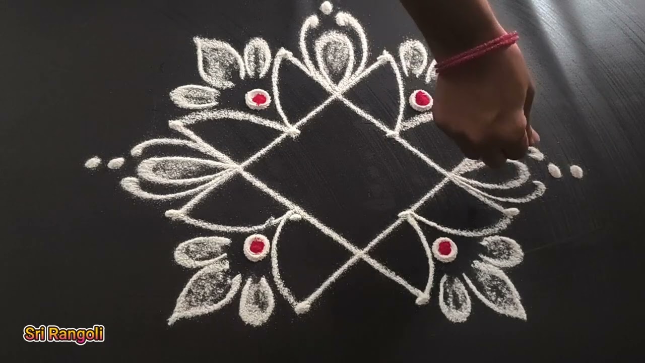 2 Simple Daily Rangoli Designs | 4x2 Dots Simple Kolam Designs | Tuesday Kolam Designs | Daily muggu