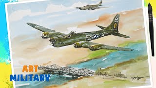Military Art 25# / Boeing B-17 Flying Fortress - WWII / Satisfying