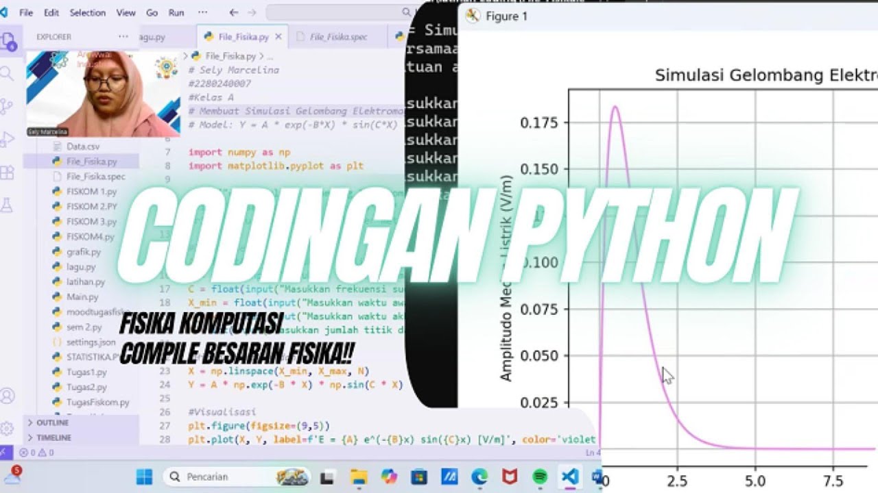 COMPILE PYTHON BESARAN FISIKA | MEMBUAT SIMULASI GELOMBANG ...