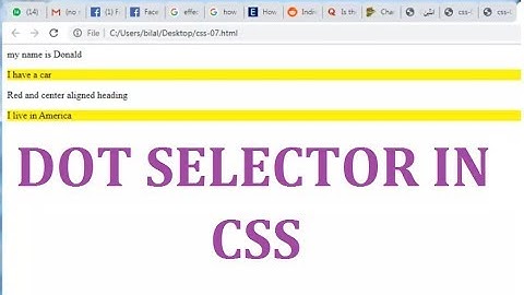 how to use dot selector in CSS || Dot selector in CSS