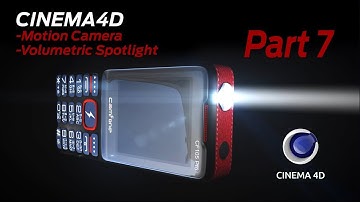 Cinema 4D Tutorial -Motion Camera And Using Volumetric Spotlight | Camfone CF105 Pro | #7