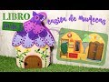 Cómo hacer un libro de fieltro-CASA DE MUÑECAS-  habitación con plantillas