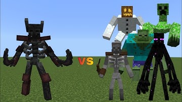 New Mutant Wither Skeleton vs Mutant Monsters | Minecraft Java | Mob Battle