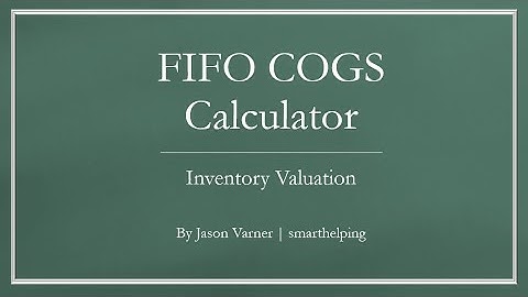 Cost of Goods Sold (COGS) FIFO Inventory Method - Automated Excel Template