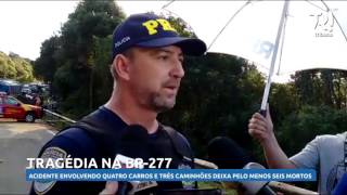 Acidente envolvendo três carros e três caminhões deixa pelo menos seis mortos Acidente envolvendo três carros e três caminhões deixa pelo menos seis mortos