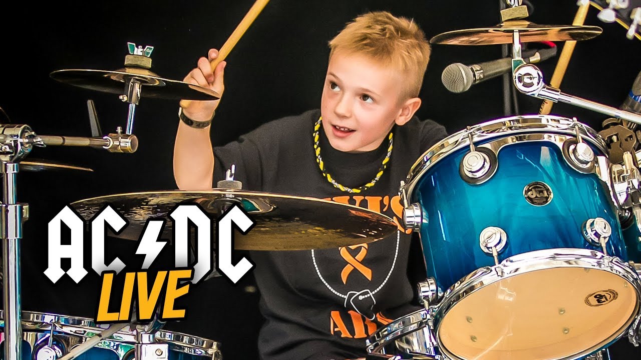 TNT - LIVE (6 year old Drummer) Avery Drummer Molek & Old Buddy Jack (Drum Cover)