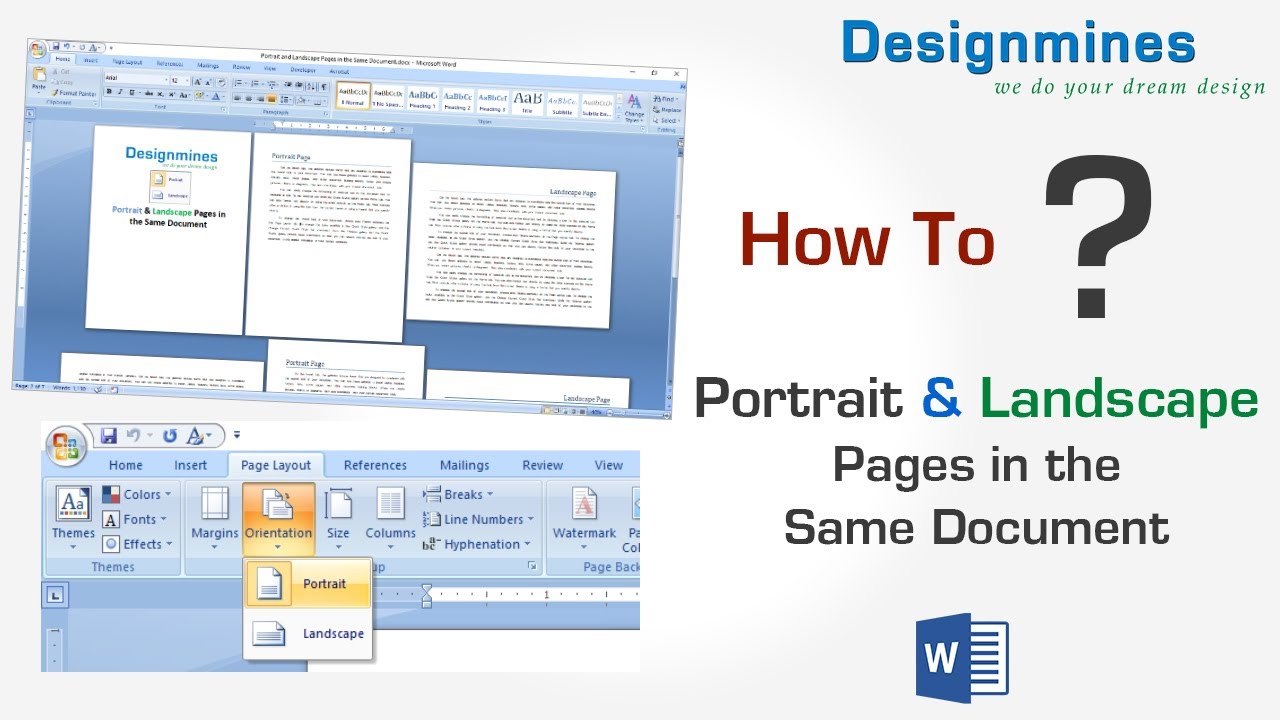 Portrait and Landscape Pages in Word Document