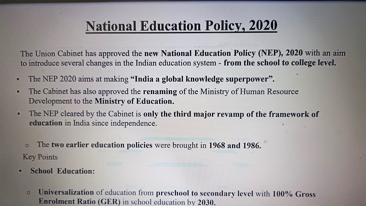 New Education Policy 2020 l NEP 2020 I ALL ABOUT NEP - YouTube