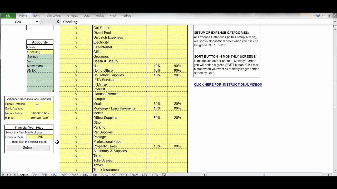 Quickbooks Trucking Chart Of Accounts