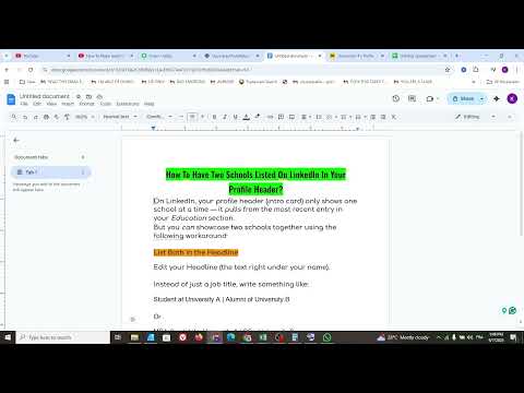 كيفية إدراج مدرستين على  في رأس ملفك الشخصي