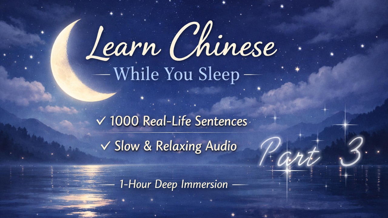 Learn Chinese While You Sleep – 1000 Real-Life Mandarin Sentences (Slow & Relaxing) 🌙 Part 3