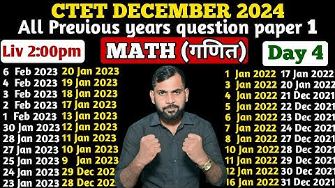 CTET DECEMBER 2024/CTET PREVIOUS YEAR QUESTION PAPER /MATH PRACTICE SET 4 by Avinash