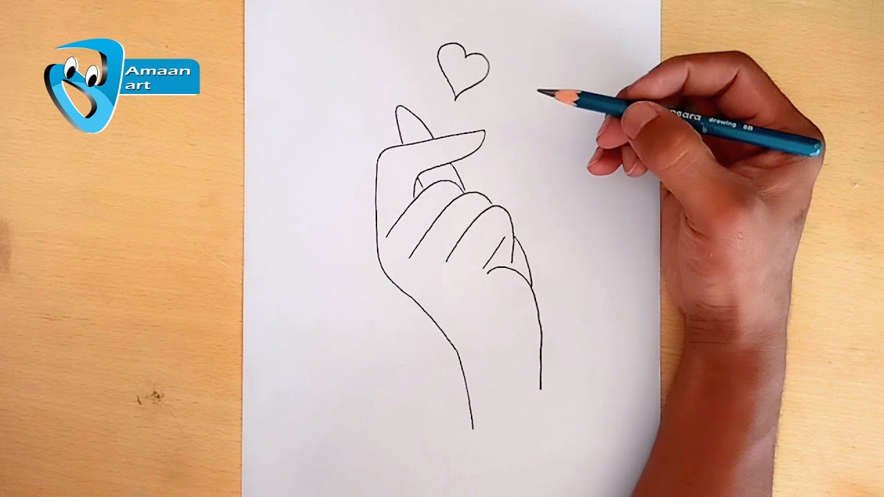 heart hands drawing