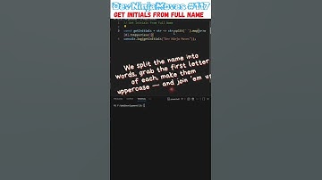 Get Initials from Full Name in One Line! ⚡ | Dev Ninja Moves 117 #javascript #shorts #coding