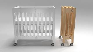 alma mini solid wood crib - sleep   fold   store