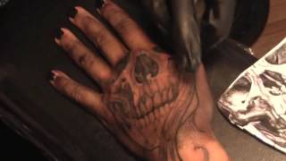 Skull on hand Tattoo