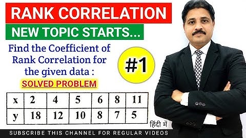 RANK CORRELATION | CORRELATION BY RANK SOLVED PROBLEM 1 @TIKLESACADEMY