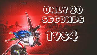 ONLY 20 SECONDS 1VS4 FASTEST CLUTCH🥵😍@FeedXGamerz1397 ❤️