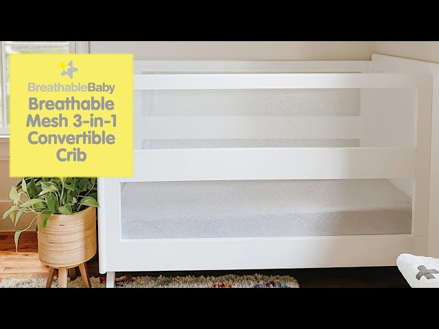 Breathable™ Mesh 2-in-1 Mini Crib — White — Greenguard Gold