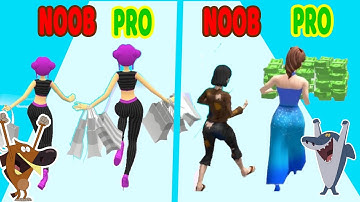 Perfect Level #84 NOOB VS PRO VS HACKER in Discount Run, Money Run 3D  - android ios Zig vs Sharko
