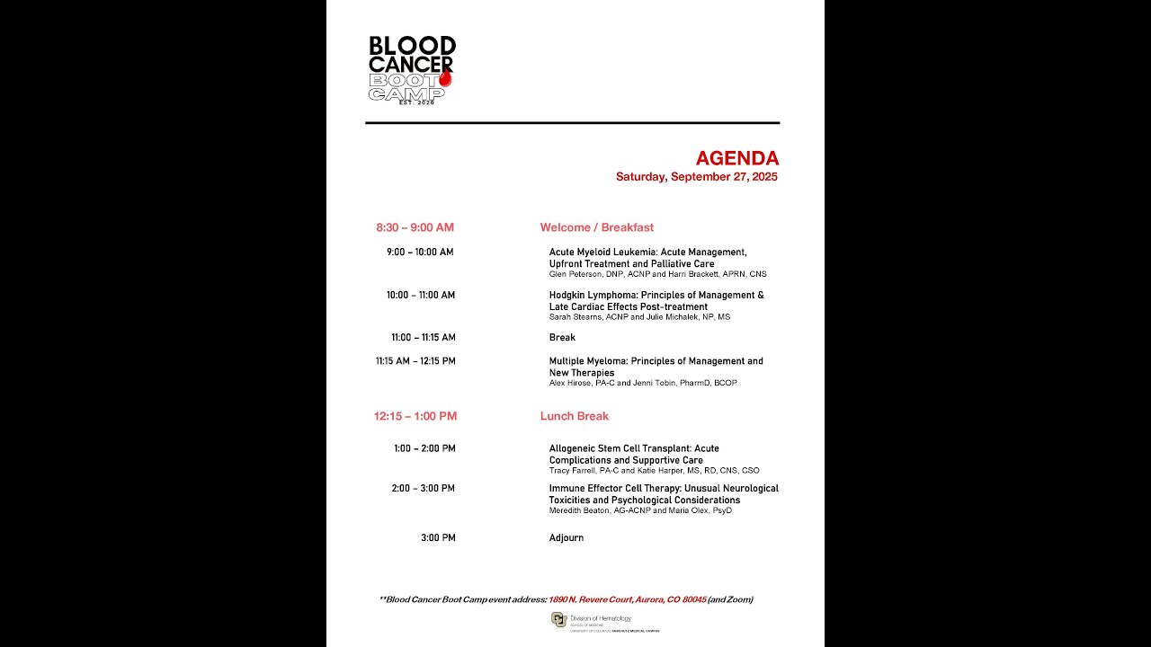 2- Hodgkin Lymphoma Blood Cancer Boot Camp 2025