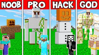Minecraft: FAMILY GOLEM HOUSE BUILD CHALLENGE - NOOB vs PRO vs HACKER vs GOD in Minecraft