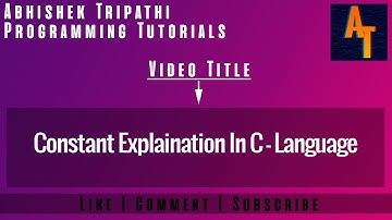 Constants Part-9 # constant in c programming  # what is constant in c programing c tutorial