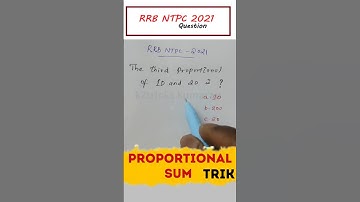 Find Third Proportional | 2nd Proportional Trick | RRB NTPC Sums #shorts #rrbntpc2025 #proportional