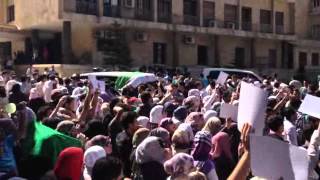 جامعة حلب مظاهرة حاشدة أمام مبنى الحزب دقة عالية 17 - 5