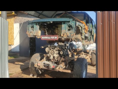 Сварка рамы и кузова Ниссан Патрол Y 61. Ремонт Nissan Patrol Y61. Снимаем кузов с рамы