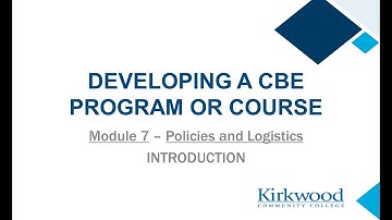 CBE @ KCC: Developer Training (Module 7 Introduction)