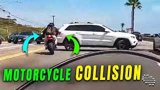 Motorcyclist Collides With a Jeep Making a Turn