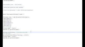 Java Interview Question And Answer How To Sort An ArrayList