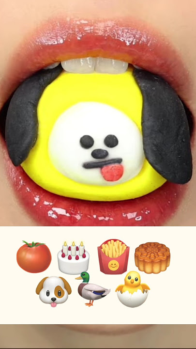 🍅🎂🍟🥮🐶🦆🐣 ASMR emoji challenge discover more chilling vids @MoonASMR222 #mukbangers#fionata #mukbang