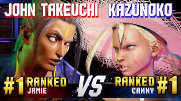 SF6 ▰ JOHN TAKEUCHI (#1 Ranked Jamie) vs KAZUNOKO (#1 Ranked Cammy) ▰ High Level Gameplay