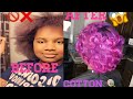 How To Color Natural Hair Purple & Pink|Color Melt💜💕| Cotton Candy Color🍭