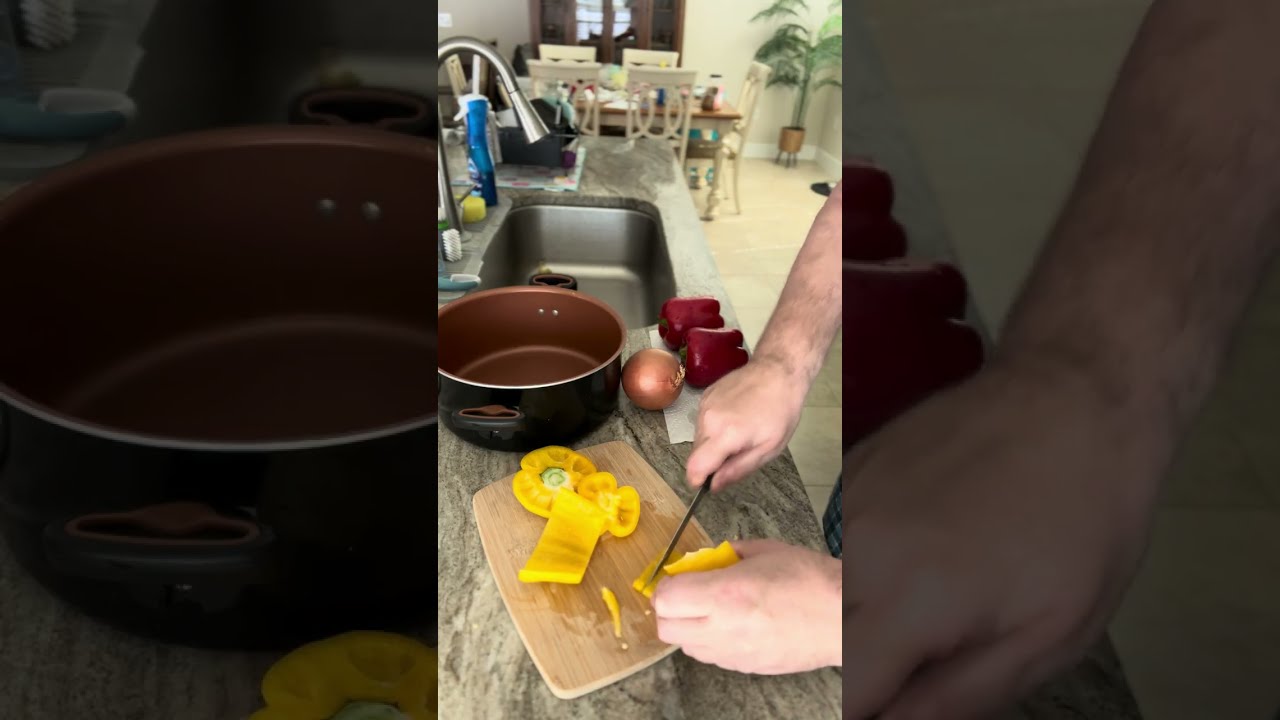 Sausage, pepper, onion, dinner preparation @david.kerns2012 