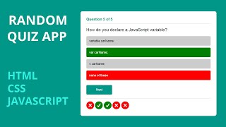 #1  Random Quiz Application using by Html Css Javascript