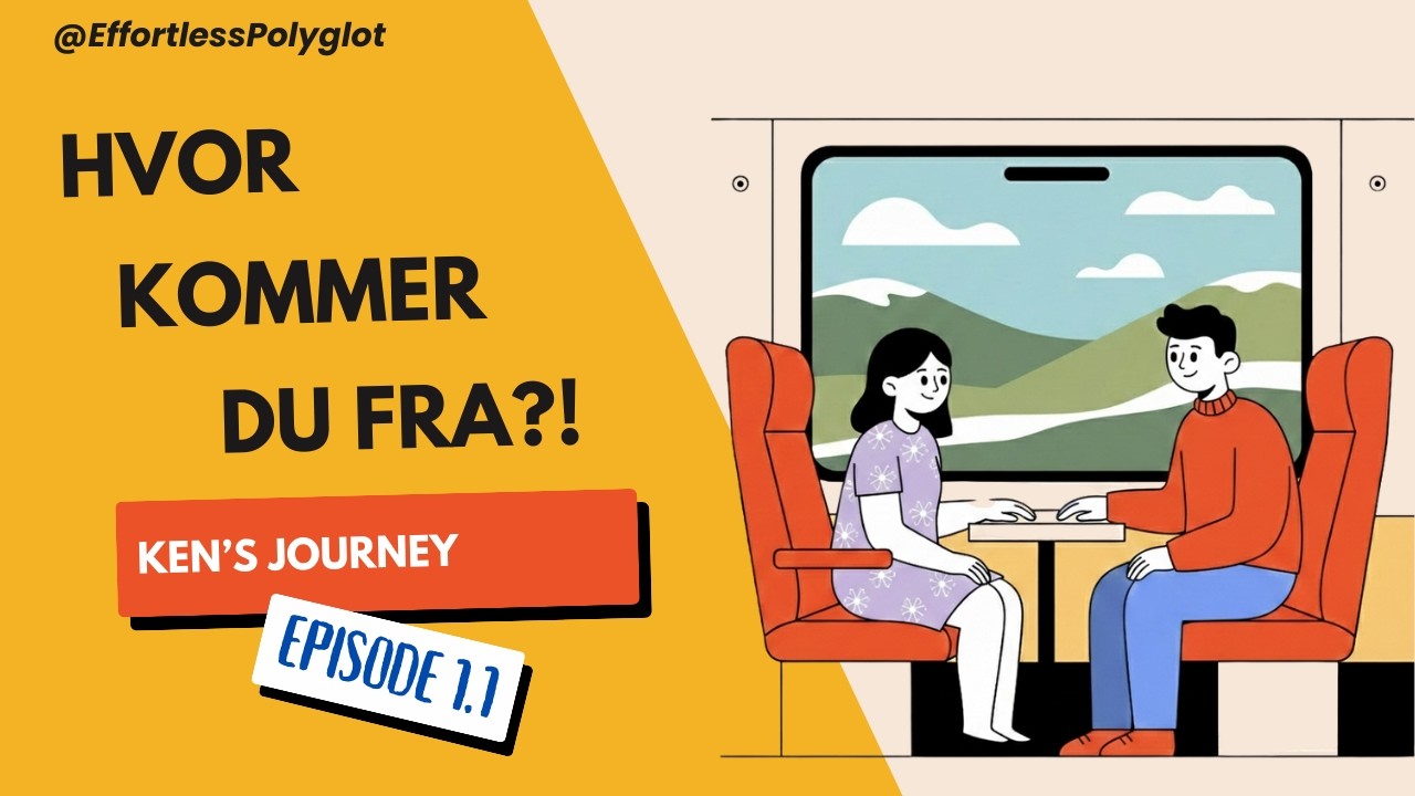 Ken in Norway - Episode 1: Traveling from Oslo to Trondheim by Train | Learn Norwegian #shortstory
