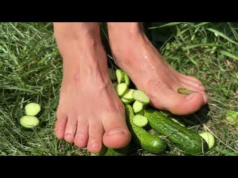 fun barefoot games with cucumbers 🥒
