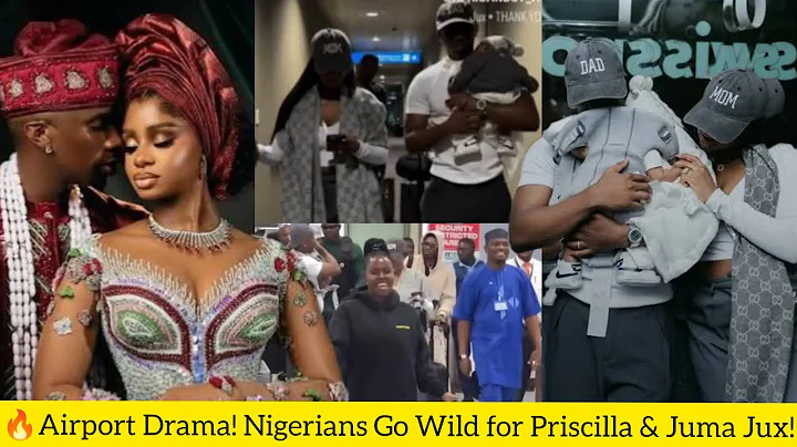 Crowd Goes Crazy as Pricilla Ojo and Juma Jux Touch Down in Nigeria with Baby Rakeem!