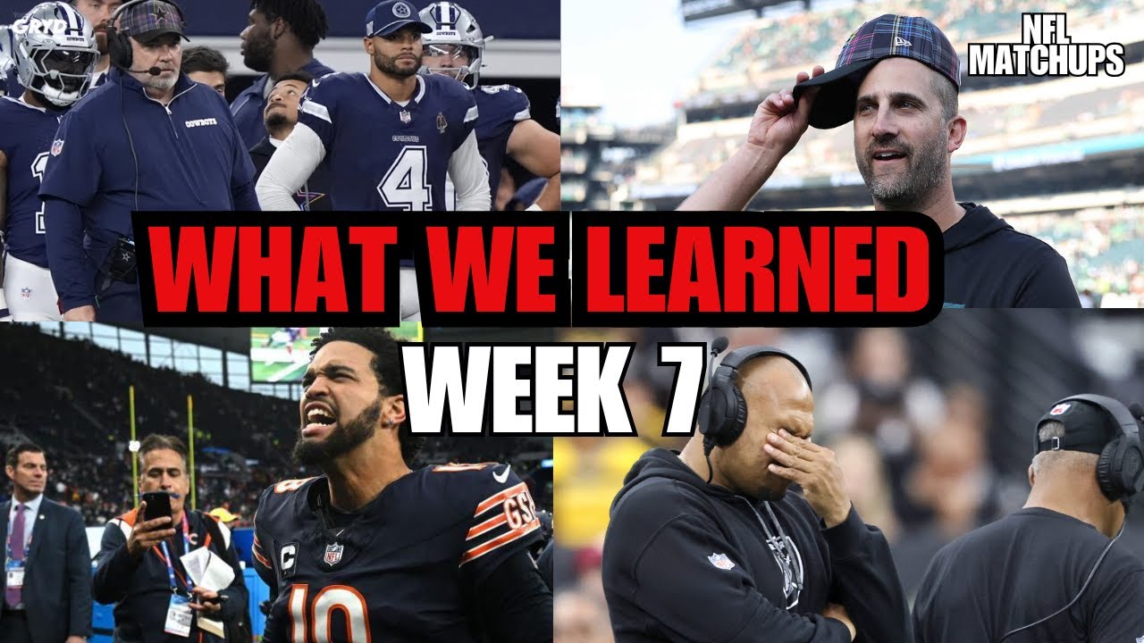 What We Learned  | Cowboys Suck | Bears getting better  | Philly underwhelming | Raiders big losers