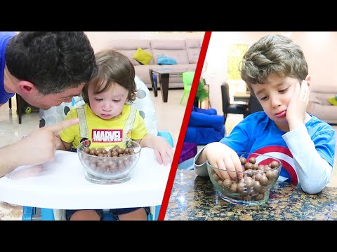 ممنوع تاكل الحلاوة حتى ارجع اختبار صبر البيبي 