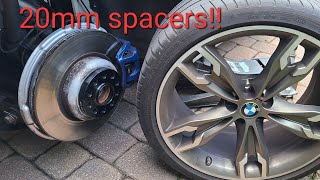 Installing 20mm wheel spacers on my 2018 BMW M550I Xdrive!!