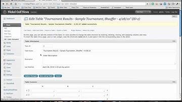 Using WP-Table Reloaded to format tournament results