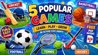 5 Popular Games for Kids | Colour and Write Worksheet | DOWNLOAD FREE PDF screenshot 4