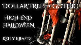 2 Gothic Halloween DIYs 🖤 Dollar Tree Bones & Haunted Candle Sconces